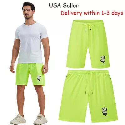 Loose Men Shorts Jogger Quick Dry Mesh Shorts Casual Sports Shorts Running Gym • $10.04