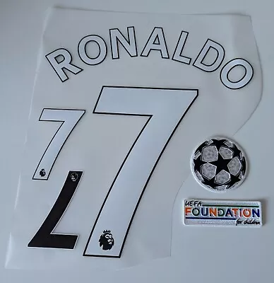 Manchester United Ronaldo #7 2021/22 CHAMPIONS LEAGUE NAME SET + UEFA PATCH • $18.99