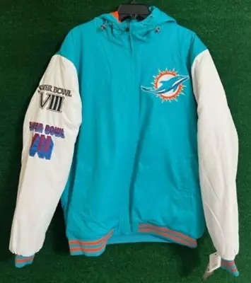 Men's Miami Dolphins Super Bowl Hooded Championship Jacket Size Xl • $75