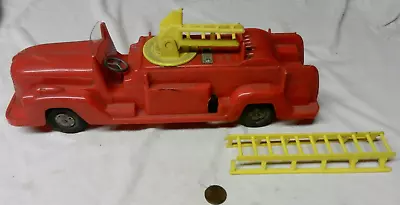 Marx Plastic Fire Engine Windup With Siren 12 Inch Long - For Parts • $10