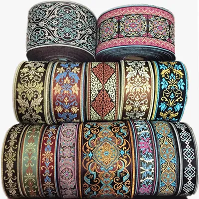 Vintage Lace Jacquard Ribbon Floral Crochet Fringe Trim Fabric Embroidery Crafts • $13.49