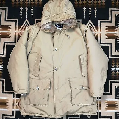 £199 • Buy Vintage Woolrich Arctic Parka 80's Made In The USA Down Filled Fur Hood 853 