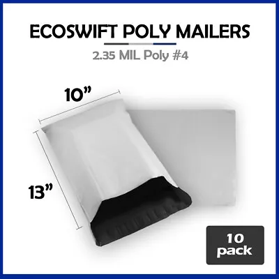 10 10x13 EcoSwift Poly Mailers Plastic Envelopes Shipping Mailing Bags 2.35MIL • $3.58