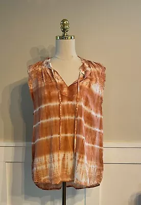 Bella Dahl Pink & White Tie Dye Sleeveless Top Sz Large  • $15