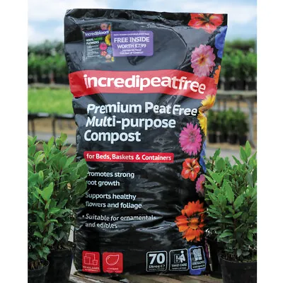 £21.99 • Buy T&M Incredipeatfree Peat Free Multi-Purpose Compost For Root Growth 1 X 70L Pack