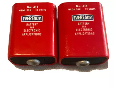 Vintage EveReady No.411 Battery Lot Of 2  • $39.99