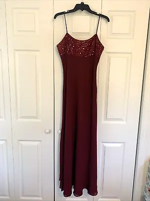 Morgan & Co. Vintage 90s Sparkly Red Burgundy Prom Homecoming Formal Dress 11/12 • $42