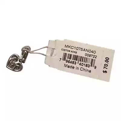 Michael Kors Sterling Silver Pavé Heart Charm MK Logo New • $39.99