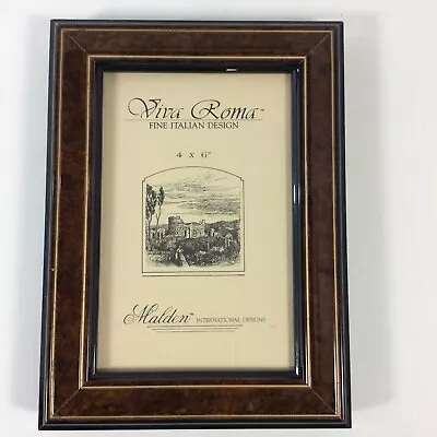 Malden Viva Roma Italian Picture Frame 4x6 Photo Brown Gold Easel Or Wall Mount • $10.80