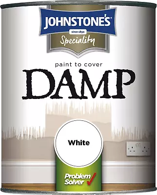 Johnstones White Damp Proof Paint - High Opacity To Safeguard Damp Seeping • £16.54