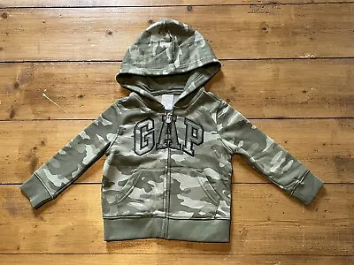 BNWT Baby GAP Zipped Hoodie Jumper Camouflage Boys 2-3 Years RRP £18 • £9.99