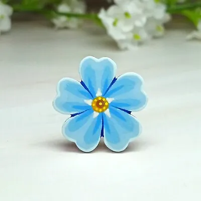 Forget Me Not Pin Handmade Something Blue Wedding Brooch Alzheimers Masons Badge • $9.82