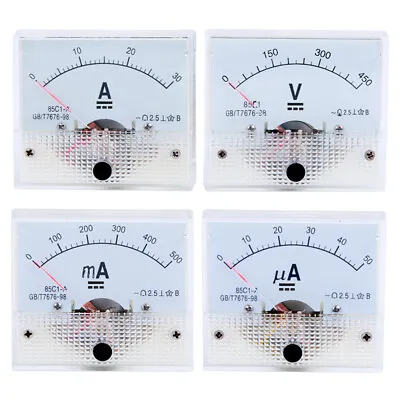 DC Ammeter 1-30A 1-500mA 50-500uA 5-300V Voltmeter Analog Panel Meter 65mmx56mm • $7.44