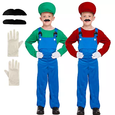 Child's Super Mario Bros Video Game Character Costume World Book Day Boys Girls • £13.98