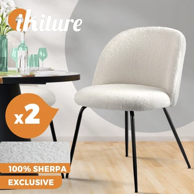 $169.90 • Buy Oikiture Dining Chairs Accent Chair Armchair Kitchen Upholstered Exclusive White