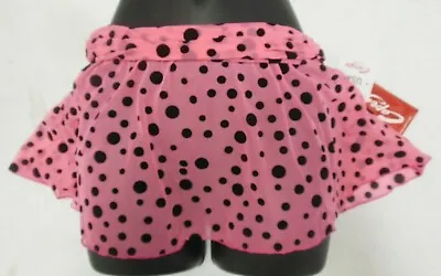  Capezio IM254 Neon Pink Black Polka Dot Pullup Skirt Rolldown Waist Ballet • $13.29