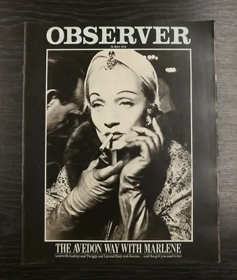 Observer Magazine - Marlene Dietrich Cover By Richard Avedon 20th May 1979 • $12.45