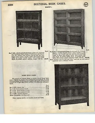 1926 PAPER AD 3 PG Macey Brand Bookcases Book Case Sectional Glass Front • $14.99