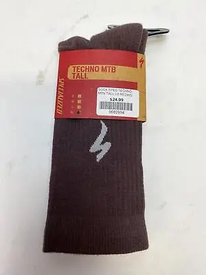 New Specialized TECHNO MTB Cycling SOCK 1 Pair Redwood X-LARGE #431 • $10