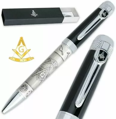 Masonic Ballpoint Pen Gift Set -Embossed Freemasons Elegant Pen Masonic Square • £17.09