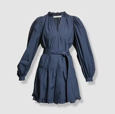 $368 Marie Oliver Women's Blue Ruffled Self-Tie Nella A-Line Dress Size XS • $45