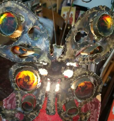 Vintage Signed & Dated  Butterfly 1967 C. Jere Metal W/Enamel Circles  • $249