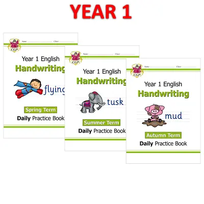 KS1 Year 1 English Handwriting Daily Practice Books 3 Books Bundle Ages 5-6 Cgp • £18.99