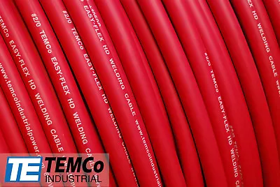 WELDING CABLE 2/0 RED 50' FT BATTERY LEADS USA NEW Gauge Copper AWG Solar • $219.95