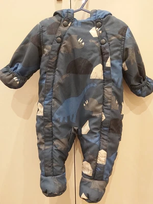 £4.99 • Buy M&S Baby Blue Dinosaur All In One Snowsuit Age 0-3Months