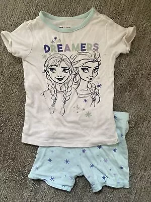 Gap Kids FROZEN Pajamas Sz 4 2pc 100% Cotton Elsa Anna Short Sleeve Summer • $14