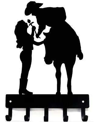 Cowboy Cowgirl/ Rose - Romantic Couple - Key Rack / Hanger & Organizer 6  Wide • $15.99