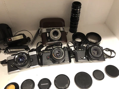 £59.99 • Buy Old Vintage Camera Bundle Chinon CA-4, Cosina PM1, Fujica Stx1 Untested