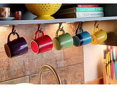 Cup Hook | Chunky Iron | Under Shelf Hanging  Under Counter Cabinet  Mug Hooks L • $29.85