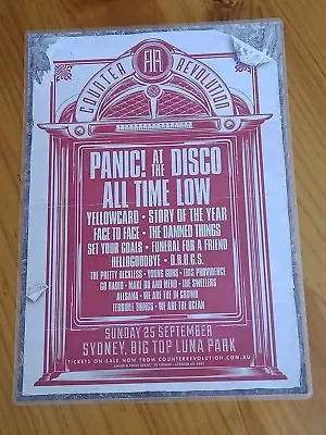 PANIC AT THE DISCO - ALL TIME LOW - Laminated Australia Sydney Tour Poster 2011 • $15.95