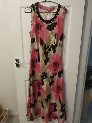 Windsmoor Jacques Vert Group Size 14 Ladies Dress Pink Taupe &Black  • £11