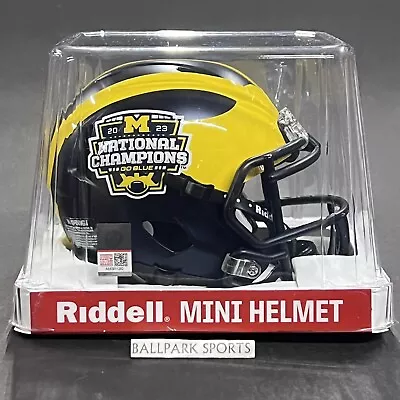 Michigan Wolverines 2023 National Champions Speed Mini Helmet Riddell NCAA • $49.99