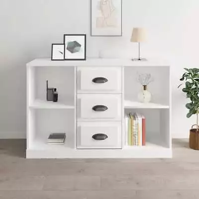 High Gloss Wooden Sideboard Buffet Cabinet Storage Shelf Cupboard Table White • $139.52