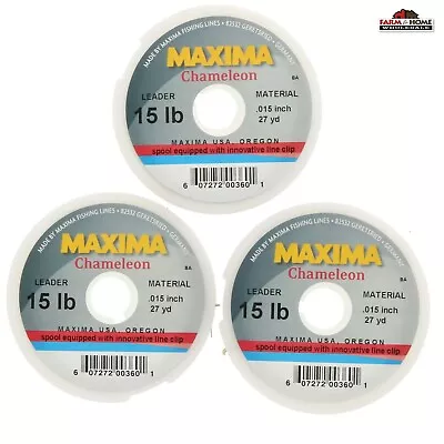 3 Spools Maxima Chameleon Leader Wheel 15 Lb Leader Material ~ New • $13.96