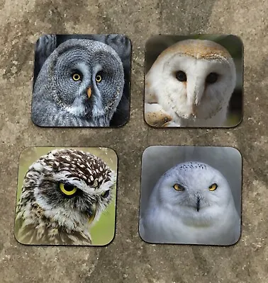 £4.25 • Buy Owl Theme Wooden Coasters 