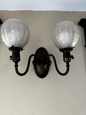 Pair Of Antique Levitron Brass Double Wall Sconces • £386.05