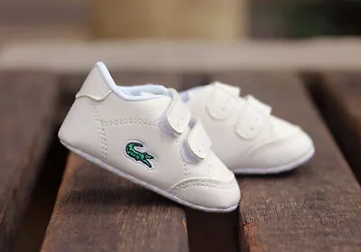 Baby Boy Girl Pram Shoes Infant Faux Leather White Sneakers PreWalker Trainer  • £4.99