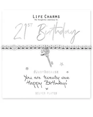 Life Charms 21st Birthday Gift Boxed Key Bracelet - Box Slightly Dented • £12.49