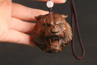 £26.39 • Buy Chinese OLD Boxwood Handwork Fierce Tiger Statue Hand Piece Netsuke Art Pendant