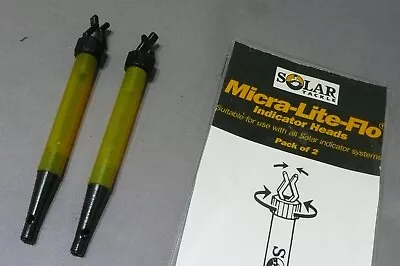 £16.60 • Buy 2x SOLAR MICRA LITE FLO GREEN BOBBIN BODY HEADS W/LINE CLIPS & CORD CONNECTORS