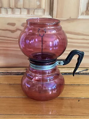 Vintage 1940s Kent Iridescent Red / Purple Glass Vacuum Coffee Pot Percolator • $50