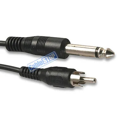 1.8m 6.35mm 1/4  MONO Jack Plug To Single RCA PHONO Cable Audio Mixer Amp Lead • £3.65