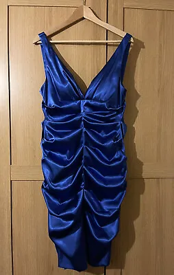 XSCAPE By Joanna Chen Womens Ruched Dress Size 10 - Royal Blue • £13