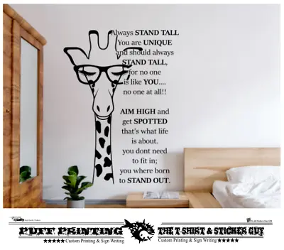 £10.99 • Buy Giraffe Safari Inspiring Wild Animals Bedroom Vinyl Wall Decals / Vinyl Stickers