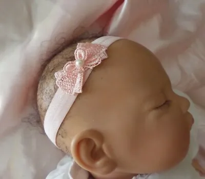 Baby Headband Pink Lace Bow Newborn - 3 Months 3-6 Months 6-12 Months + • £1.65