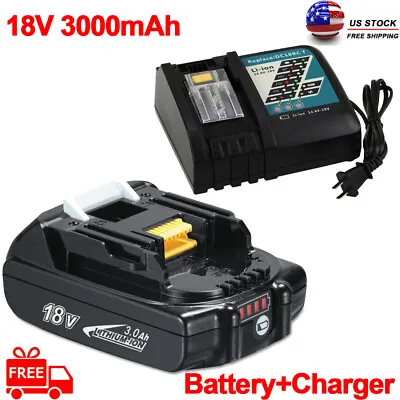 Battery And Charger Replacement For Makita 18V 3.0Ah Lithium Ion BL1860 BL1830  • $38.99